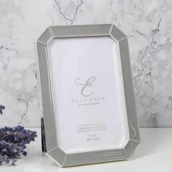 Clearance Elegance 5x7 Silver Plated Chamfer Edge Grey Epoxy Frame