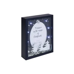 Online Swains LED Light Up 3D Silver & Navy 5x7